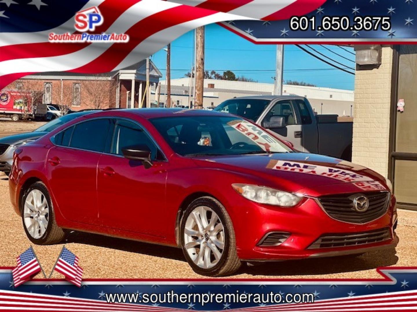 2014 RED MAZDA MAZDA6 TOURING (JM1GJ1V62E1) , located at 922 W. Beacon St., Philadelphia, MS, 39350, (601) 650-3675, 32.770447, -89.127151 - Photo#0